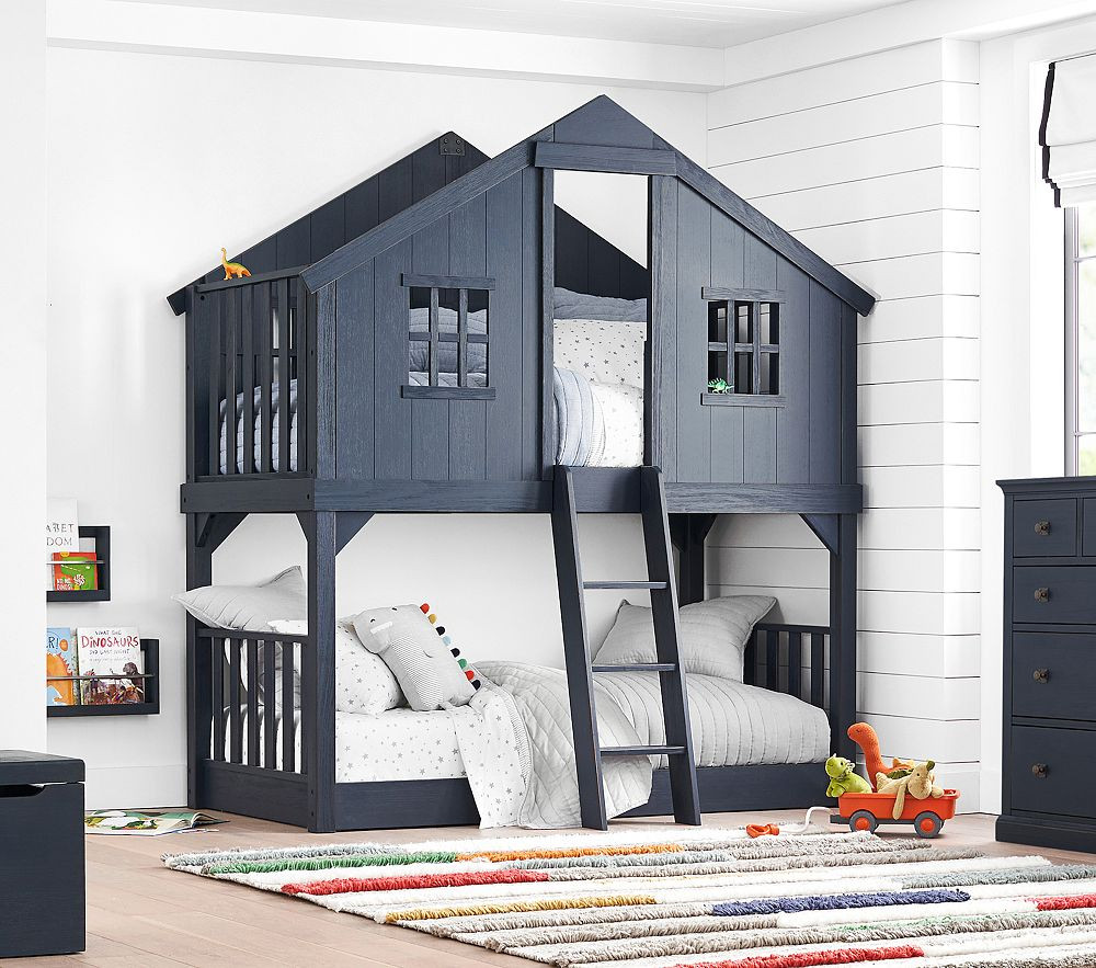 Tree House Twin-Over-Twin Bunk Bed | Pottery Barn Kids
