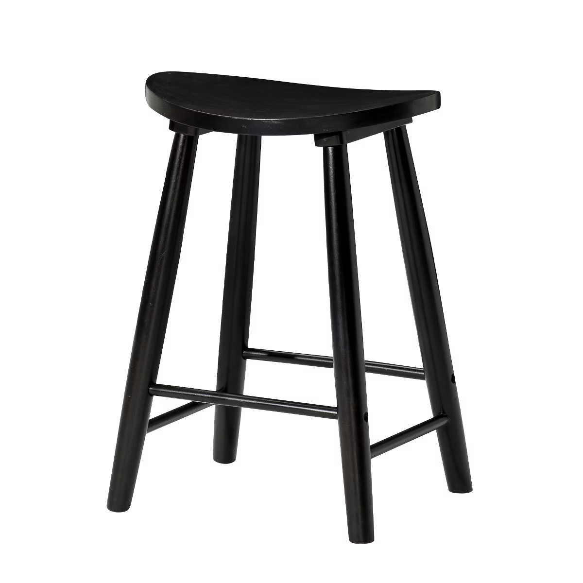 Maven Lane Luna Counter Stool in Rustic Black Wood Finish | Target