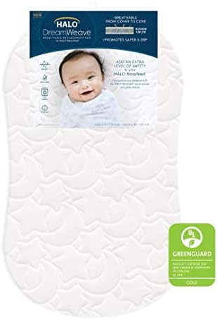 HALO DreamWeave Breathable Mesh BassiNest Mattress Replacement Pad and HALO BassiNest Fitted Sheet P | Amazon (US)