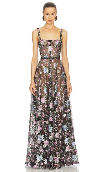 Midnight Embroidered Gown in Pink Multi | Pink Wedding Guest Dress Summer | Revolve Clothing (Global)
