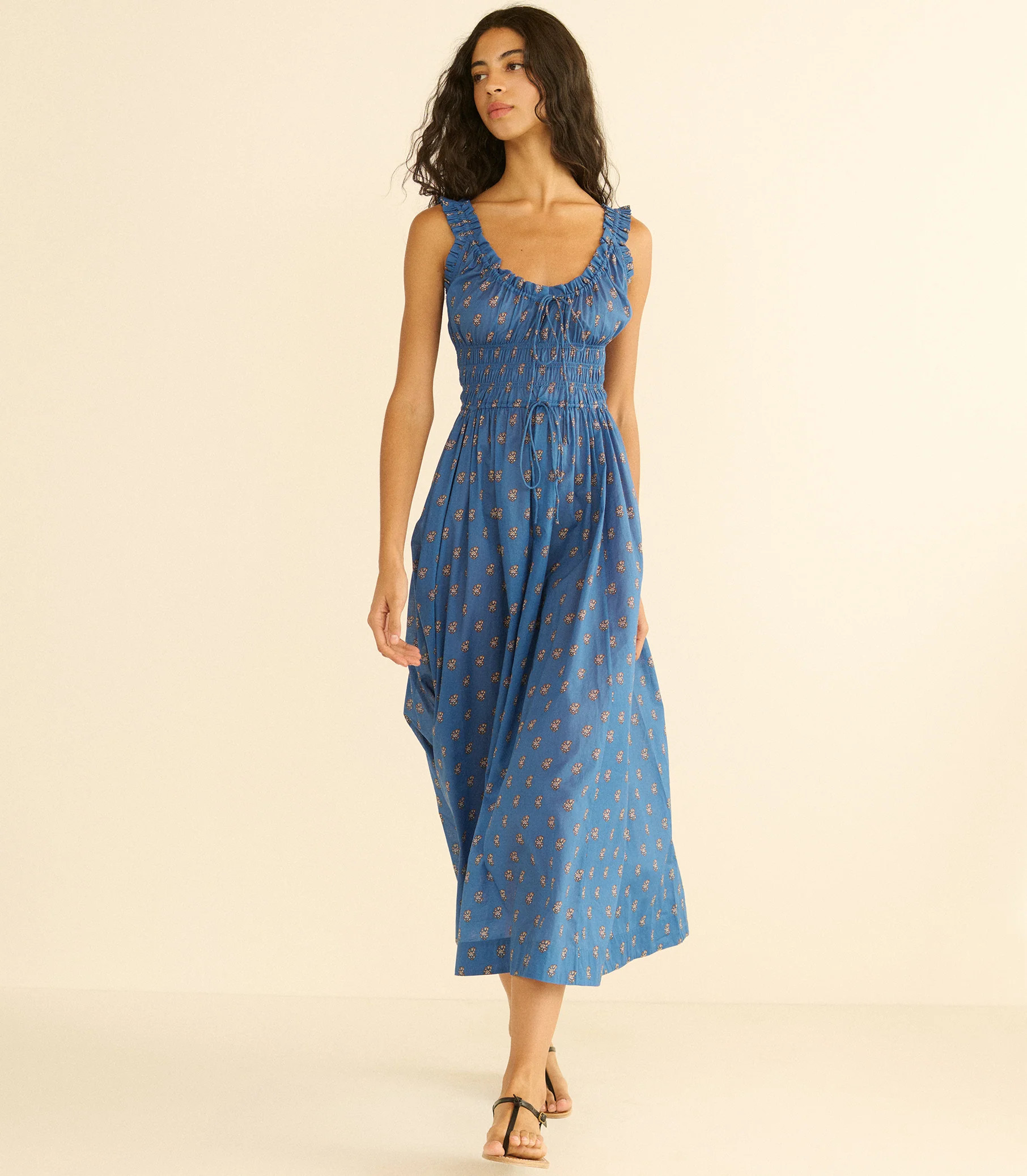 Emmaretta Dress - Blue Garden Bloom | D\u00d4EN | DOEN