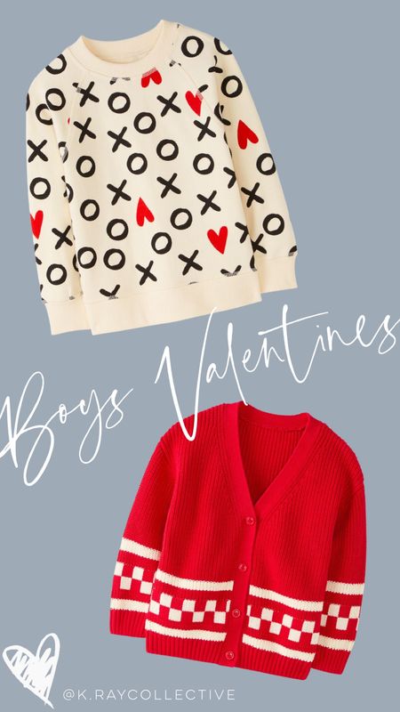 Valentines outfits for boys minus the cheese factor! This red boys checkerboard cardi is on sale for just $17! 
And who doesn’t love this xoxo sweatshirt for both girls and boys.  

#KidsValentinesOutfits #BoysValentinesOutfits #BoysOutfits #BoysTops #ValentinesForKids #Under20

#LTKkids #LTKFind #LTKunder50