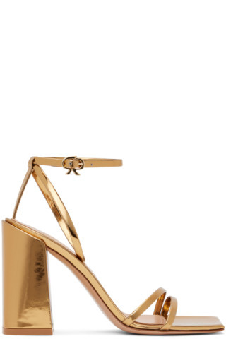 Gold Metallic Heeled Sandals | SSENSE