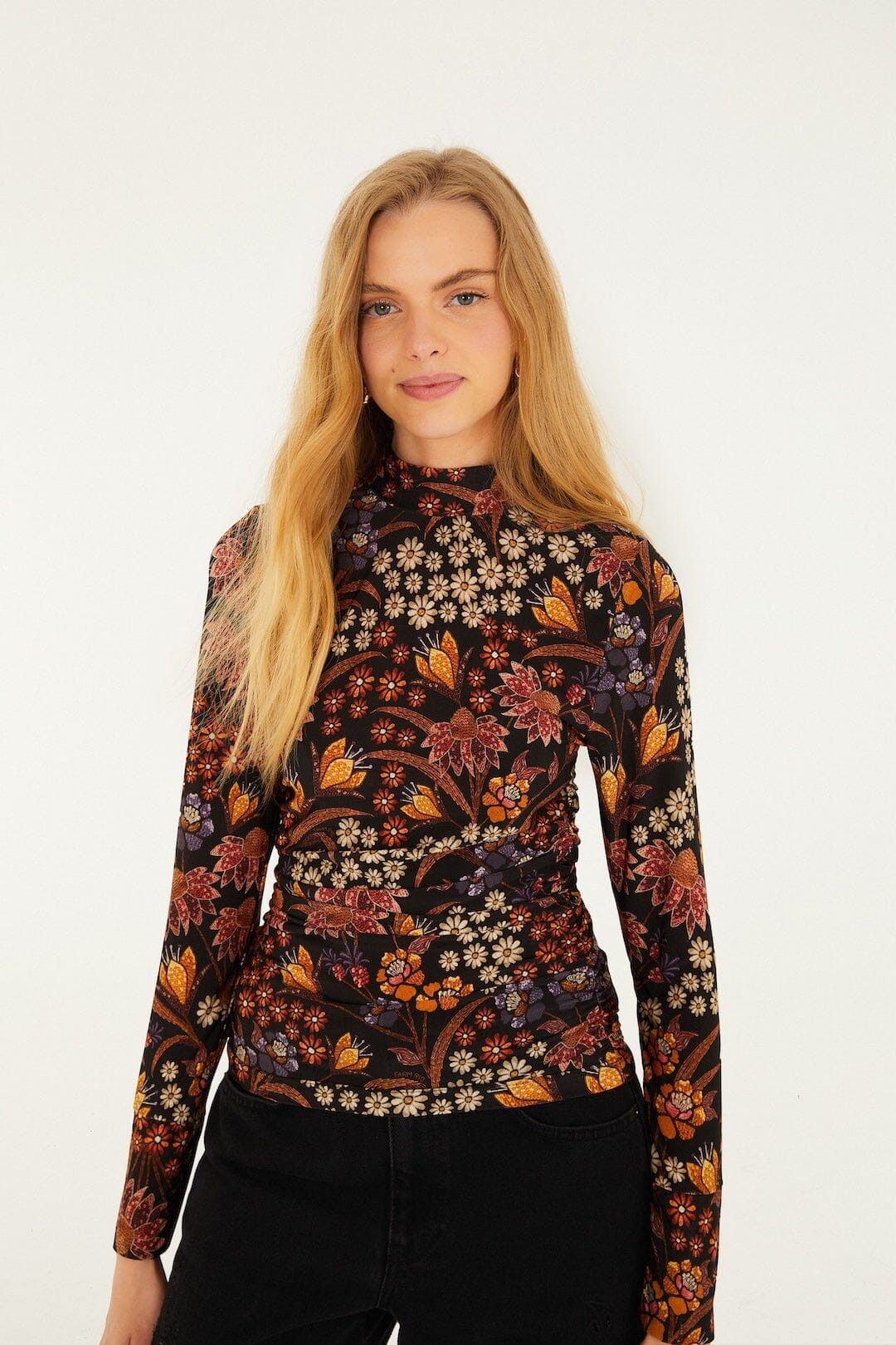 Black Lili Jersey Blouse | FARM Rio | FarmRio (US)