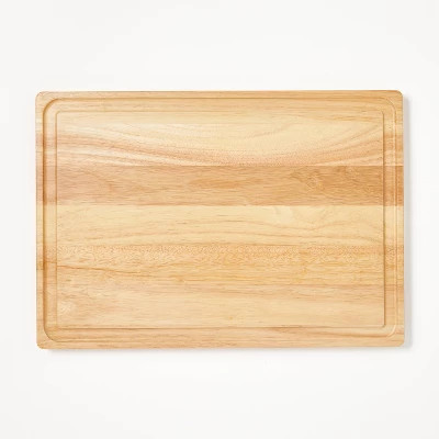 14"x20" Rubberwood Carving Board with Juice Groove Natural - Figmint™ | Target