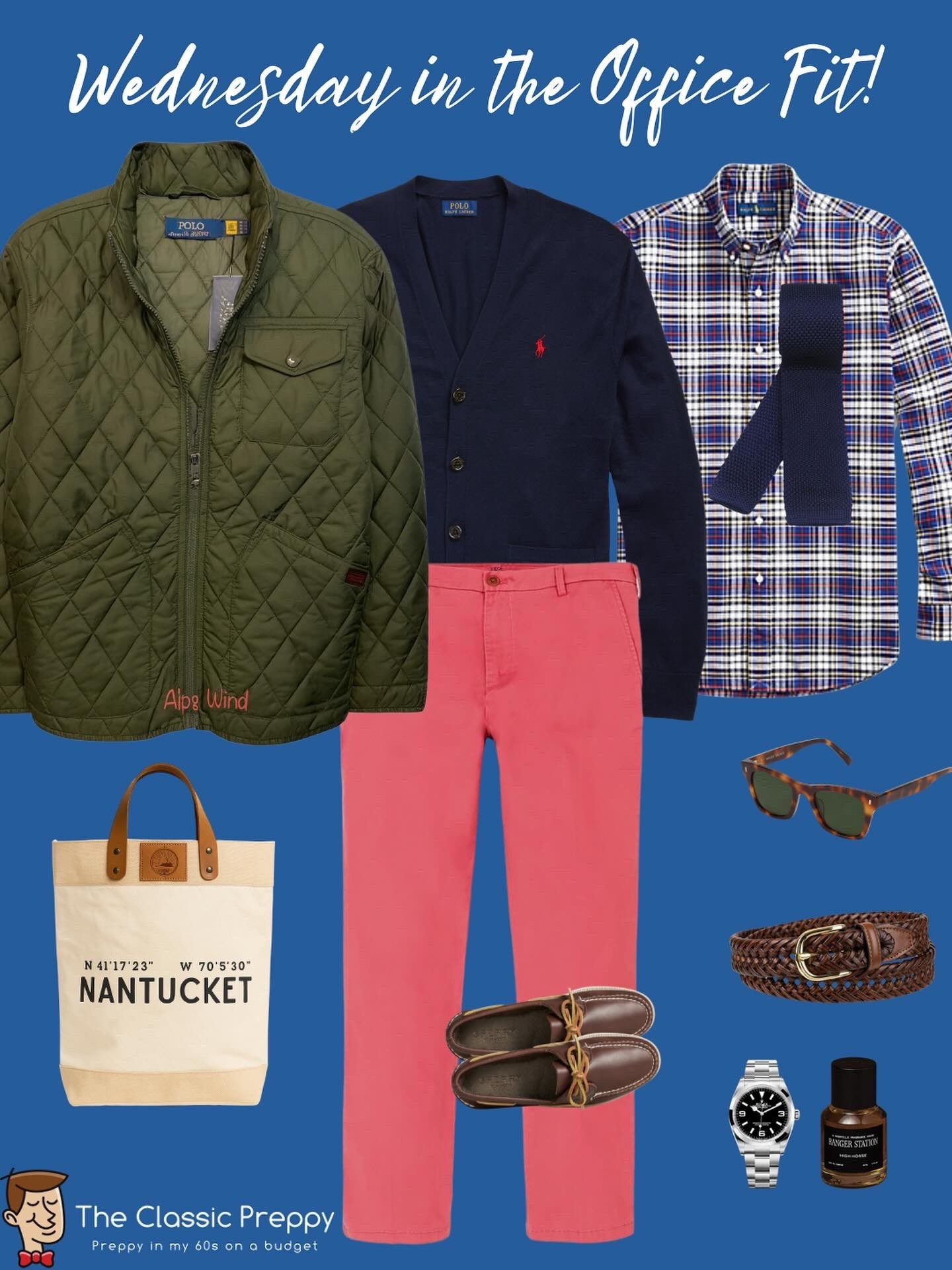 Day 309 of 365 | Wednesday in the Office Fit!

🧥 Quilted Jacket: @poloralphlauren 
👔 Plaid Oxford: @poloralphlauren 
🪢 Navy Knit Tie: @otaa 
🧶 Cardigan: @poloralphlauren 
👖 Chinos: @izod 
👜 Tote: Nantucket
🕶️ Sunglasses: @warbyparker 
🩴 Shoes: @sperry 
💨 Fragrance: @rangerstation.co 

#TheClassicPreppy #PreppyStyle #NoBuyYear2025 #RalphLauren #OfficeStyle #PreppyOutfit #EastCoastPrep #NantucketPrep #MenswearDaily #PreppyOnABudget

#LTKStyleTip #LTKOver40 #LTKMens