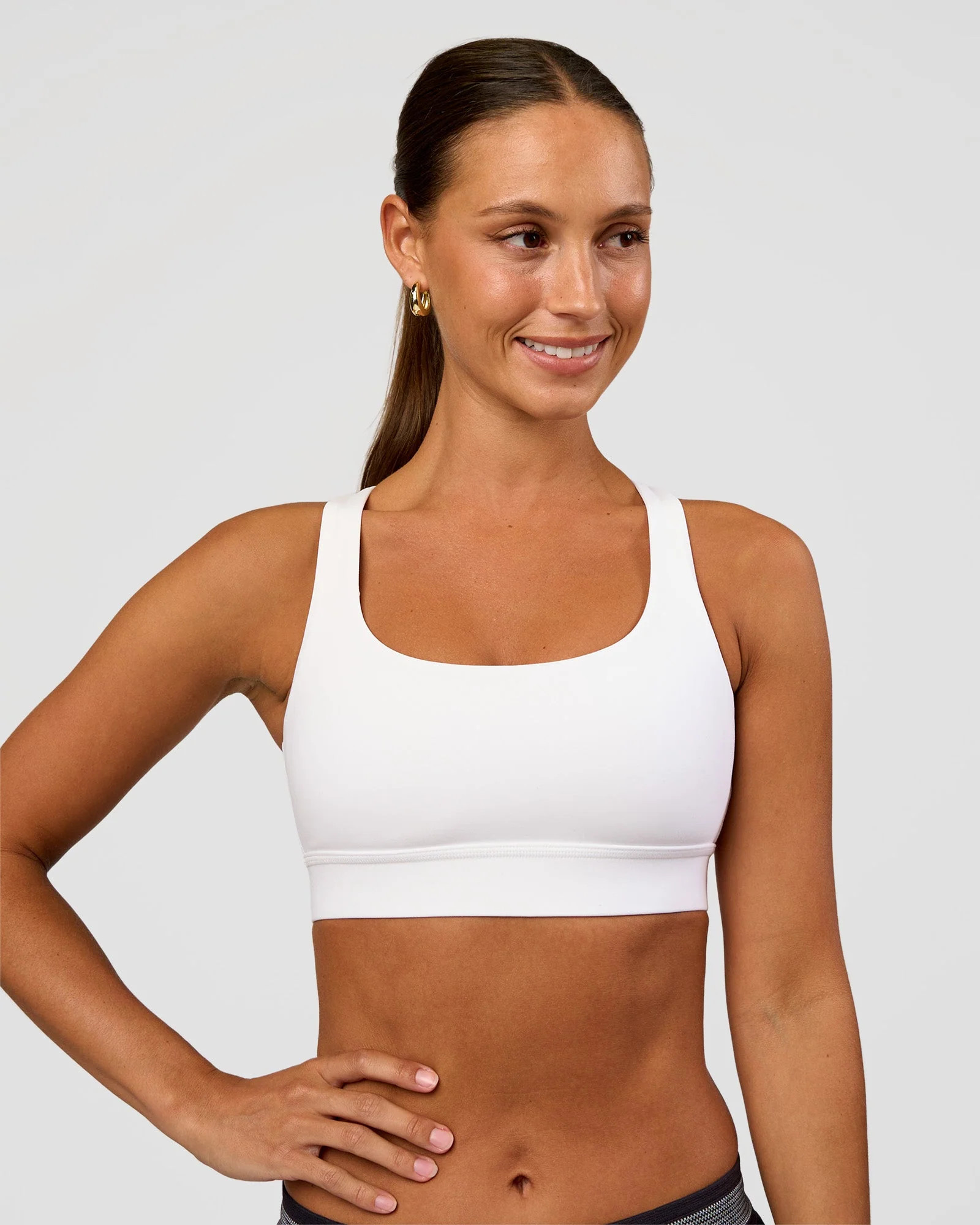 Race Day Sports Bra - White | LSKD | LSKD