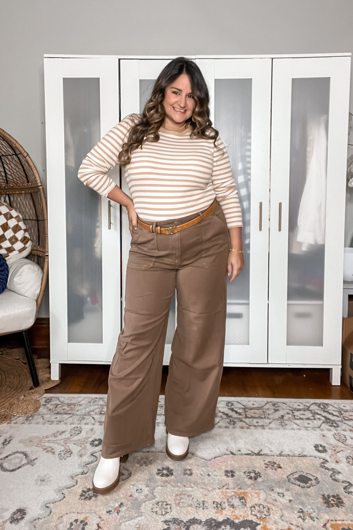 Casual fall outfit 🍂🍁

Wearing a large in the striped Henley shirt and a 14S in the wide leg trousers. Paired with cream boots!

Midsize, curvy, fall outfit, khaki pants, striped shirt, American Eagle outfit, chelsea boots

#LTKshoecrush #LTKmidsize #LTKSeasonal