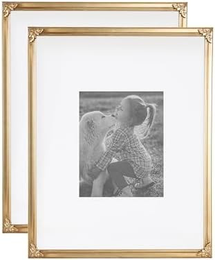 Kate and Laurel Arendahl Antique Picture Frame Set of 2, 16 x 20 matted to 8 x 10, Antique Gold, ... | Amazon (US)