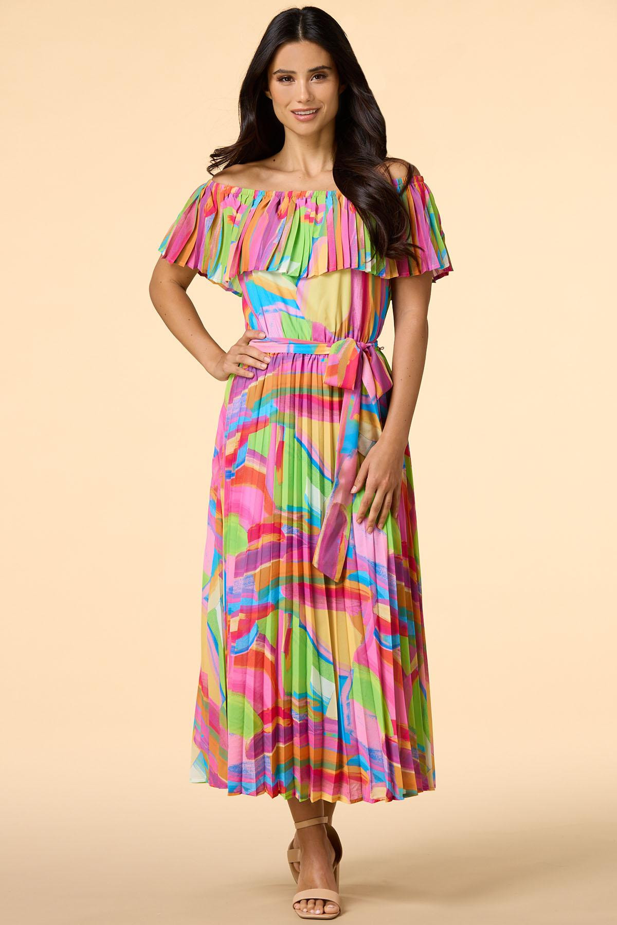 rainbow row maxi dress | Versona