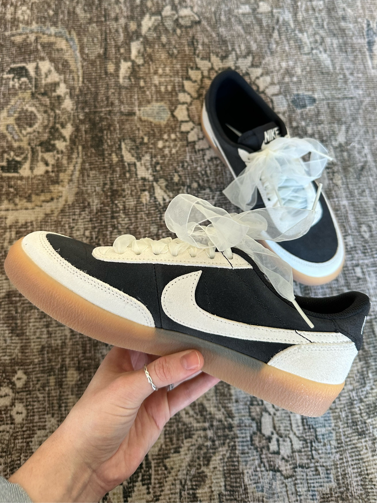 Obsessed with the tool laces on these & the color is perfect for winter! So excited to style these sneakers 😍

Nike shoes / sneakers / tennis shoes / winter style 

#LTKsalealert #LTKfindsunder100 #LTKstyletip
