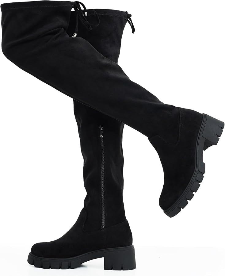 Jeossy Women's 990 Over The Knee High Boots Platform Thigh High Round Toe Long Boots | Amazon (US)