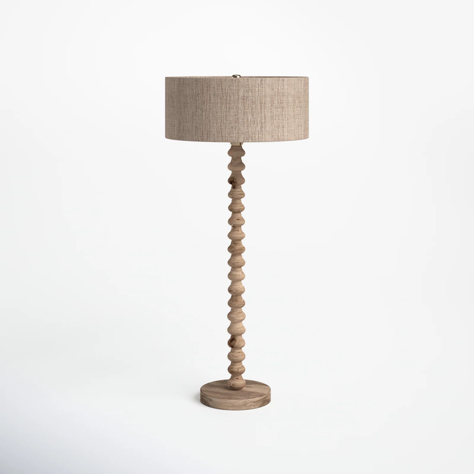 Kayla45 In. Mango Wood Floor Lamp With Linen Shade | Wayfair North America