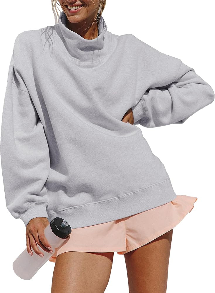 Women’s Oversized Sweatshirts Mockneck Sweatshirt Turtleneck Tops Loose Drop Shoulder Long Slee... | Amazon (US)
