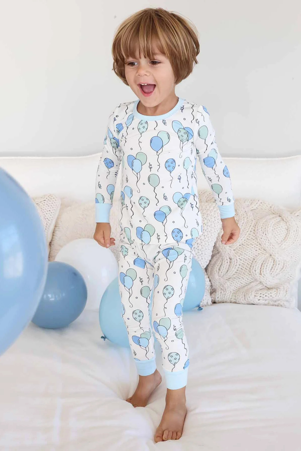 Party Time Two Piece Pajama Set | Blue | Caden Lane