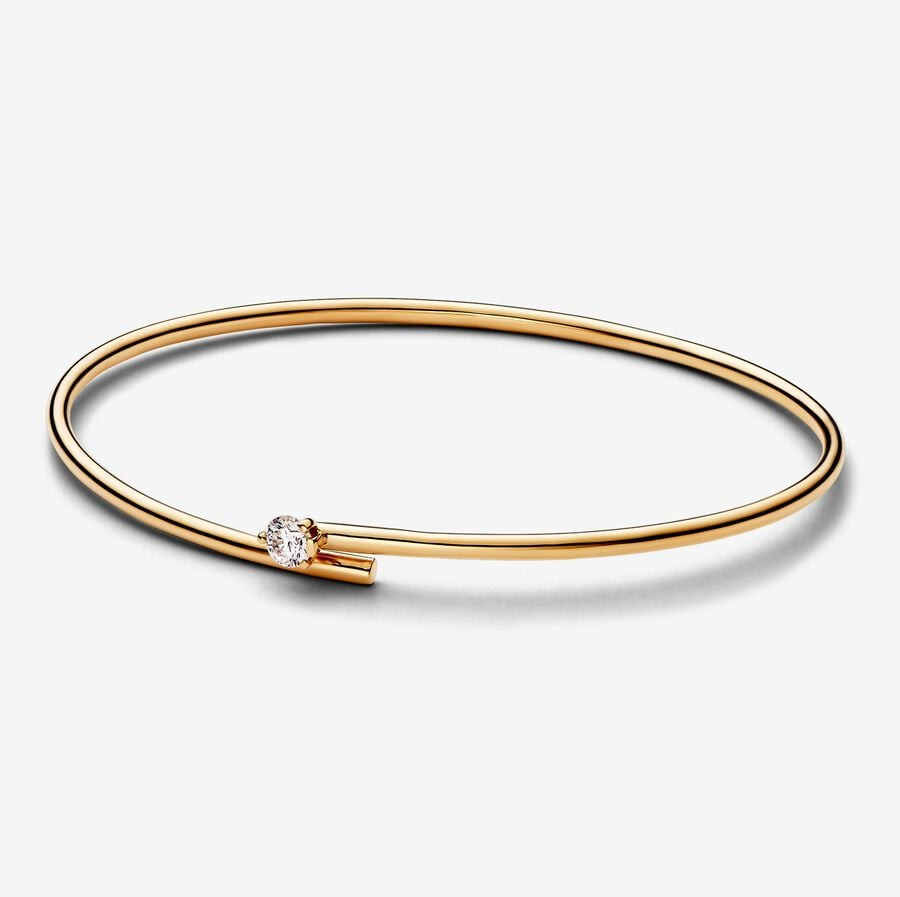 Pandora Nova Lab-grown Diamond Open Bangle 0.25 carat tw 14k Gold | Pandora US