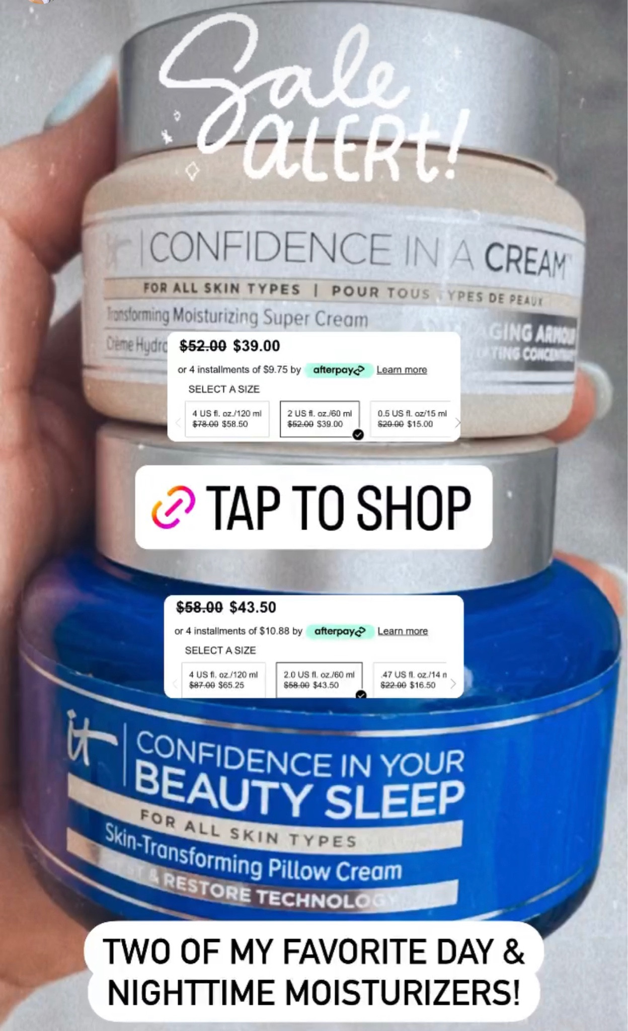 Day and nighttime moisture on sale!! 

#LTKbeauty #LTKsalealert #LTKunder50