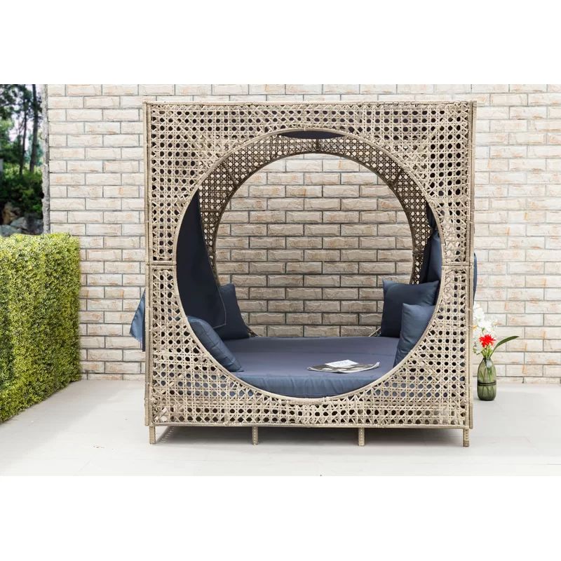 Amabel 72'' Wide Outdoor Wicker Patio Daybed with Cushions | Wayfair North America