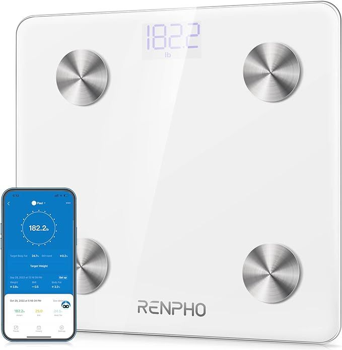 Amazon.com: RENPHO Digital Scale for Body Weight and Fat, Smart Scale BMI Bathroom Weight Scales ... | Amazon (US)