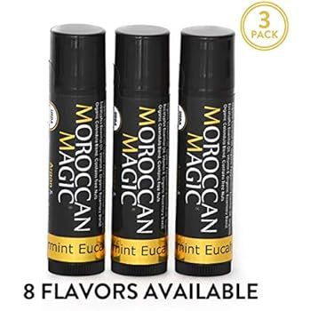 Moroccan Magic Organic Peppermint Eucalyptus Lip Balm 3 Pack | Made with Natural Cold Pressed Arg... | Amazon (US)