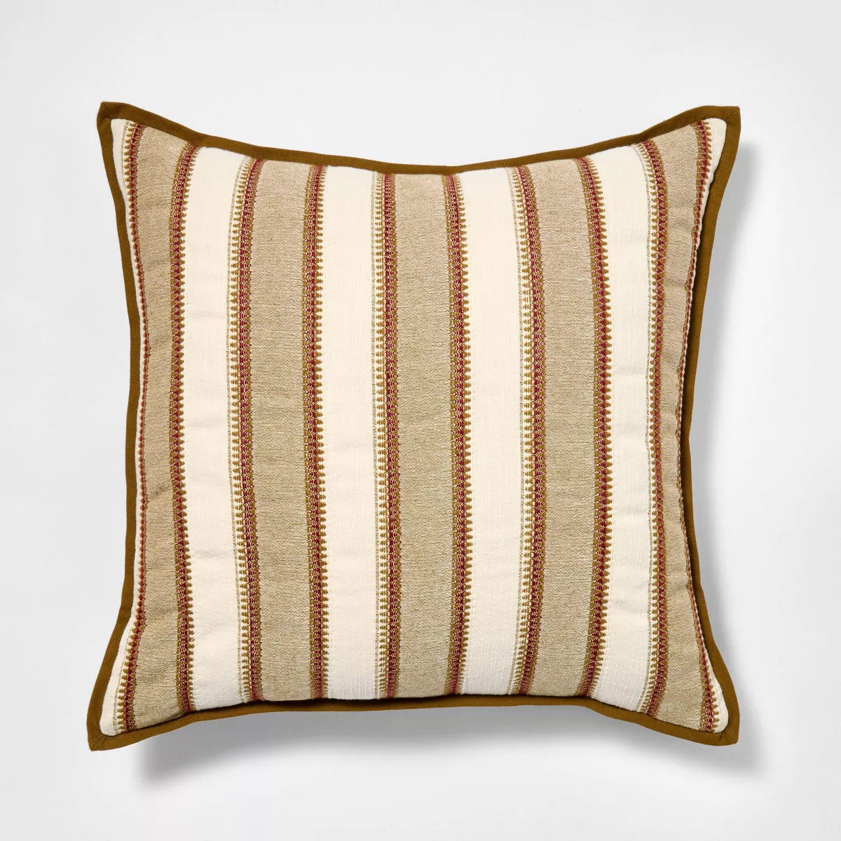 Burgundy olive and cream vertical stripe pillow - 20x20 - Threshold designed with Studio McGee | Target