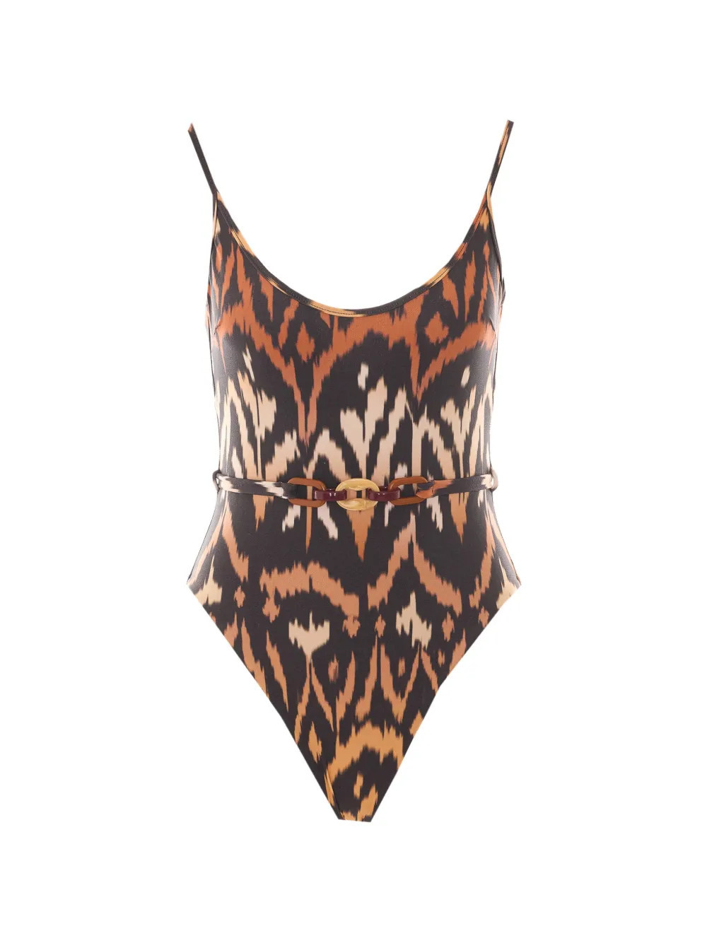 ZIMMERMANN Aster zebra-print swimsuit - Black | Farfetch Global