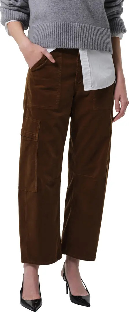 Marcelle Low Rise Barrel Corduroy Cargo Pants | Nordstrom