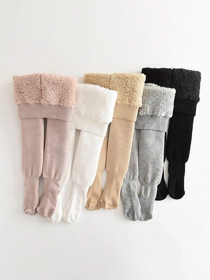 2pairs Thickened Tights For Kids, Warm Fleece Lining, Stylish Stirrup Pantyhose, Girls Thermal Le... | SHEIN