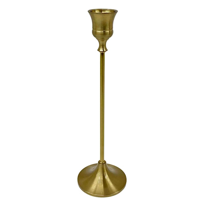 Providence Gold Metal Taper Candle Holder, 8.8" | At Home