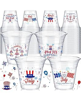 Tanlade 200 Pcs Fourth of July Plastic Party Cups Patriotic Plastic Cup Independence Day Printed ... | Amazon (US)