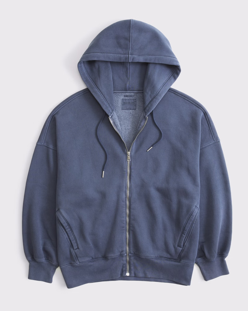 Essential Oversized Sunday Hooded Full-Zip | Abercrombie & Fitch (US)
