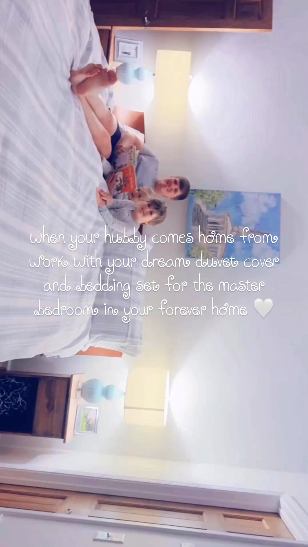 Y’all!! This sweet man 😘🥰 came back from the @potterybarnoutletsc 🛒 tonight after work with a brand new duvet insert and gorgeous cover set (light blue and white!! 🩵🤍) to go on our big wooden 🪵 king bed frame 🛌 (that was left for us in this farmhouse on the hill - total god story 🙌🏽) and I’m obsessed!! 🥰 We’ve been wanting a squishy down comforter and I am absolutely giddy!!!! 🤭💭🫶🏽 #potterybarnoutletsc #potterybarnbedding #potterybarnduvet #fathersdayweekendsurprise 

And the boys (@wesmabry included 🤭🥰) were soooo excited about the new bedding that, after getting back from swimming at the pool 💦 this evening, we all worked as a family 🫶🏽 to make the bed 🛌 before storytime and LOOK 👀 how good 🤩 y’all!! I’m obsessed! 😍 And it’s sooo buttery soft 🧈 like a cloud ☁️, too!! Highly highly recommend 🙌🏽!!! Linked 🔗 our new duvet insert AND the gorgeous cover/sham set over on my LTKit shop for y’all!! 🛒 Cheers to all the family snuggles 🥰 in this set and Happy Father’s Day Weekend, y’all!! 🩵💙 We are truly blessed with the BEST in John Wesley Mabry!!! ✨ #fathersdayweekend