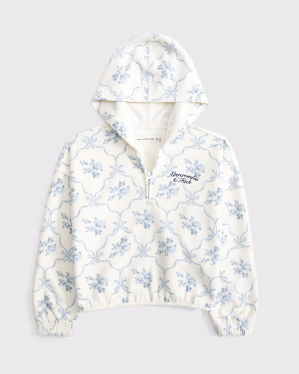 girls cozy half-zip popover hoodie | girls tops | Abercrombie.com | Abercrombie & Fitch (US)