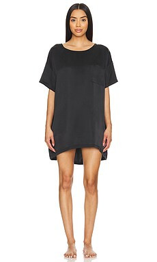LUNYA Washable Silk Oversized Sleep Tee in Immersed Black from Revolve.com | Revolve Clothing (Global)