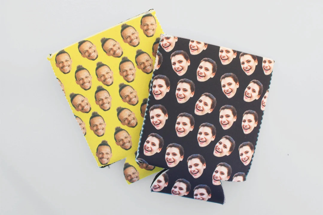 Custom face photo cozies- face picture cozies- 30th 40th 50th 60th birthday party, bachelorette, ... | Etsy (US)