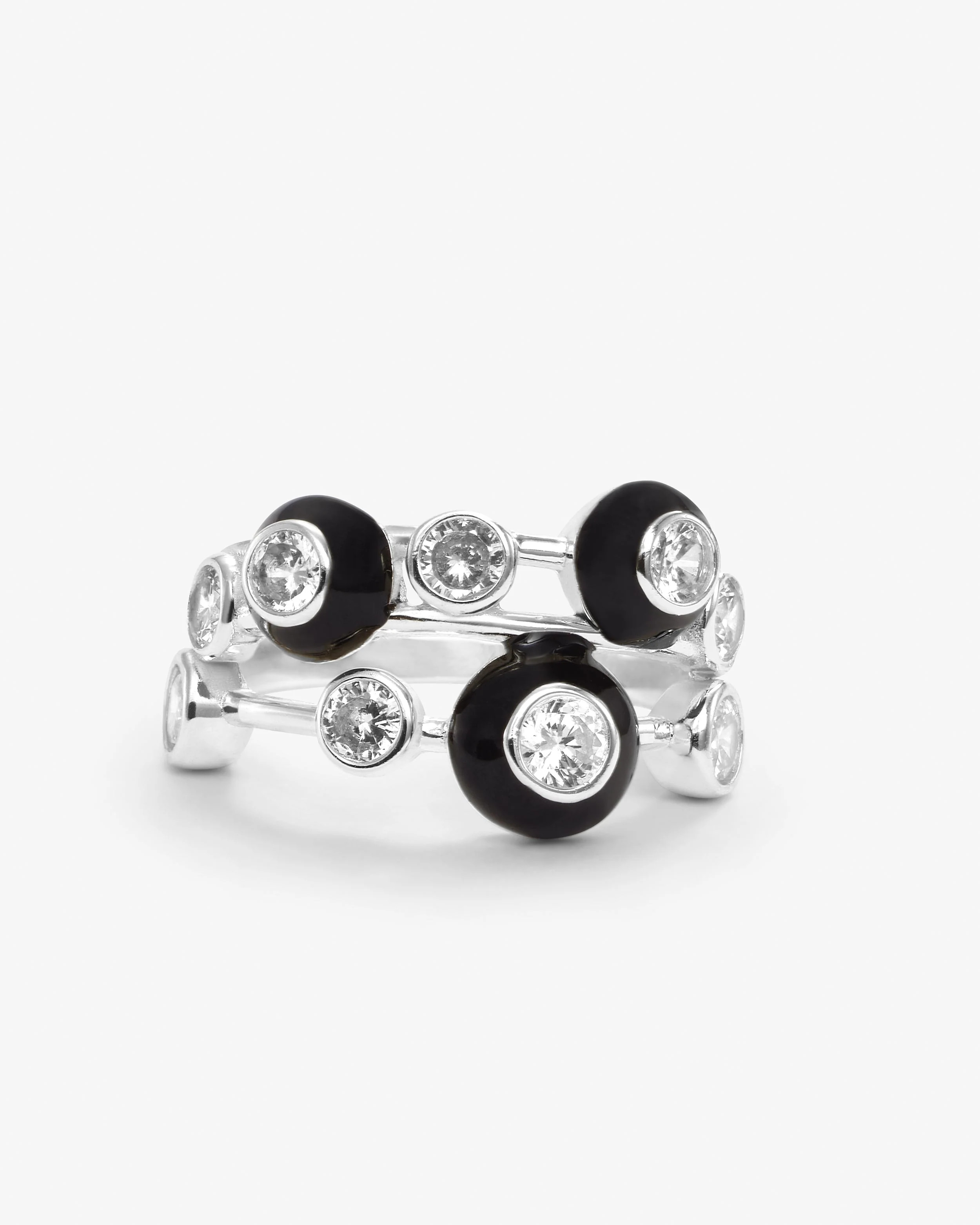 Cloud 9 Black Ring - Silver | Melinda Maria Jewelry