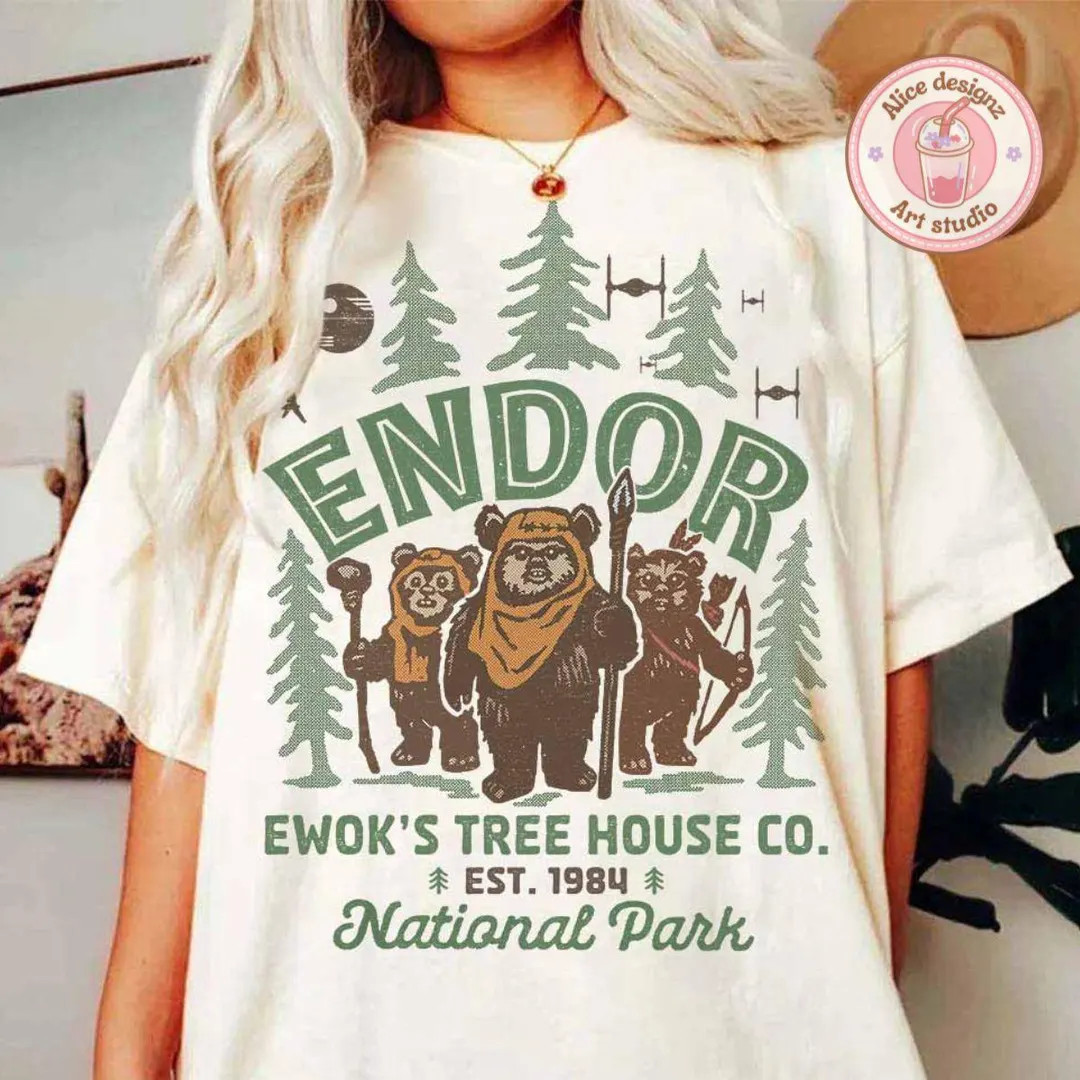 Vintage Endor Ewok's Tree House Co. Shirt, National Park Est. 1984 Star Wars Family Group Matchin... | Etsy (US)