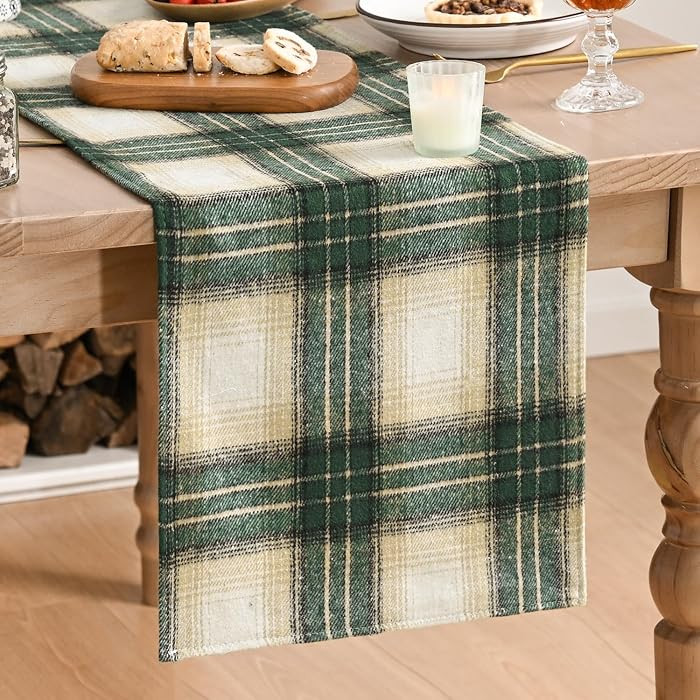 Artoid Mode Green Light Coffee Farmhouse Plaid Spring Table Runner, ST. Patrick Rustic Holiday Ch... | Amazon (US)