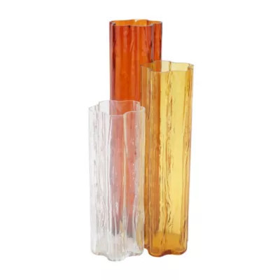 Vietri Flora Glass Amber Vase, Yellow | Belk