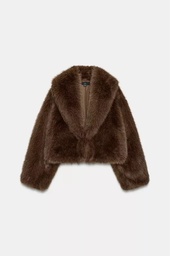 SHORT FAUX FUR COAT | Zara UK
