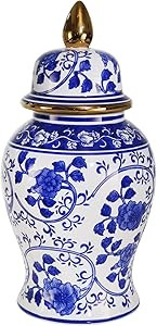 Sagebrook Home VC10467-04 Ceramic 14" Temple Jar Blue/White | Amazon (US)