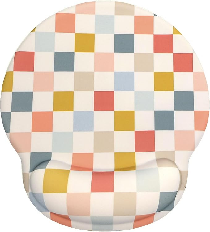 Retro Checkered Mouse Pad with Support Wrist Rest,Cute Funny Boho Ergonomic Mouse Pad with Non-Sl... | Amazon (US)