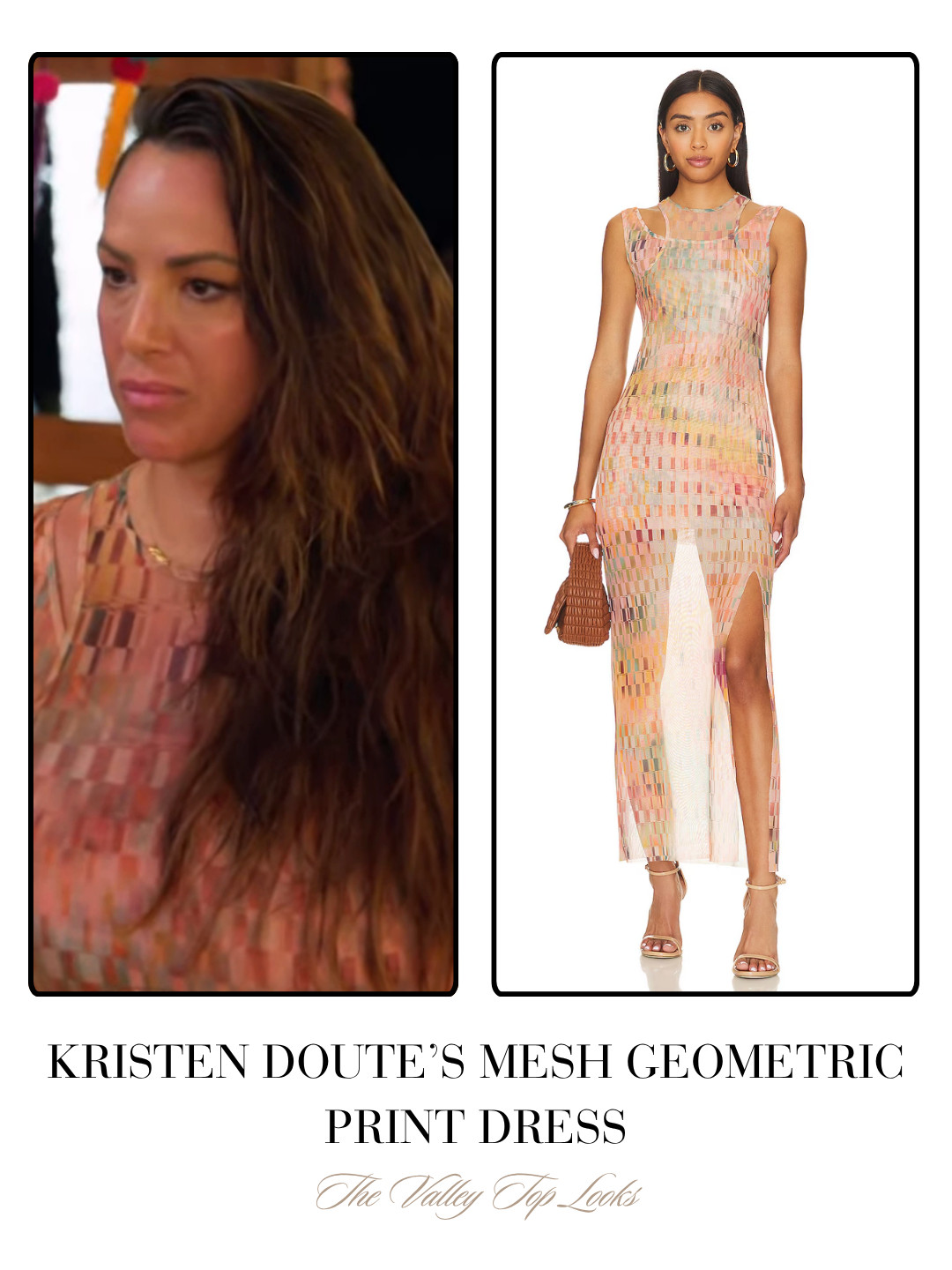 Kristen Doute's Geometric Print Mesh Dress 

 