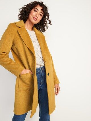 Oversized Soft-Brushed Overcoat for Women | Old Navy (US)