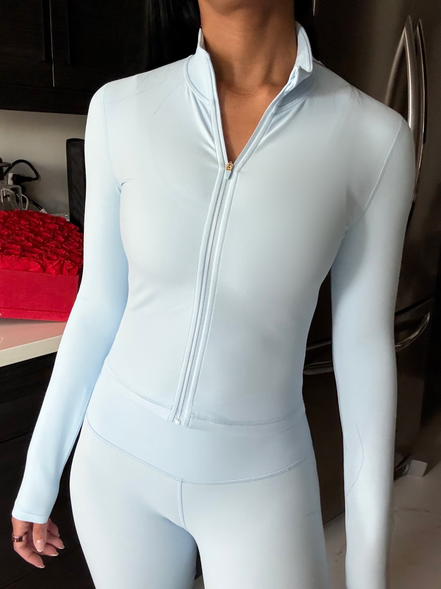the aritzia butter line is so so soft & a nice alternative to lululemon nulu fabric. 🤍

villa blue, yoga, Pilates, athleisure, lounge, petite, limit zip up, cheeky infinite high rise. 

#LTKActive #LTKPetite #LTKfitnessgoals