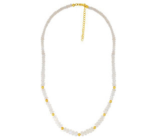 Sterling Silver Rainbow Moonstone Bead Necklace | QVC