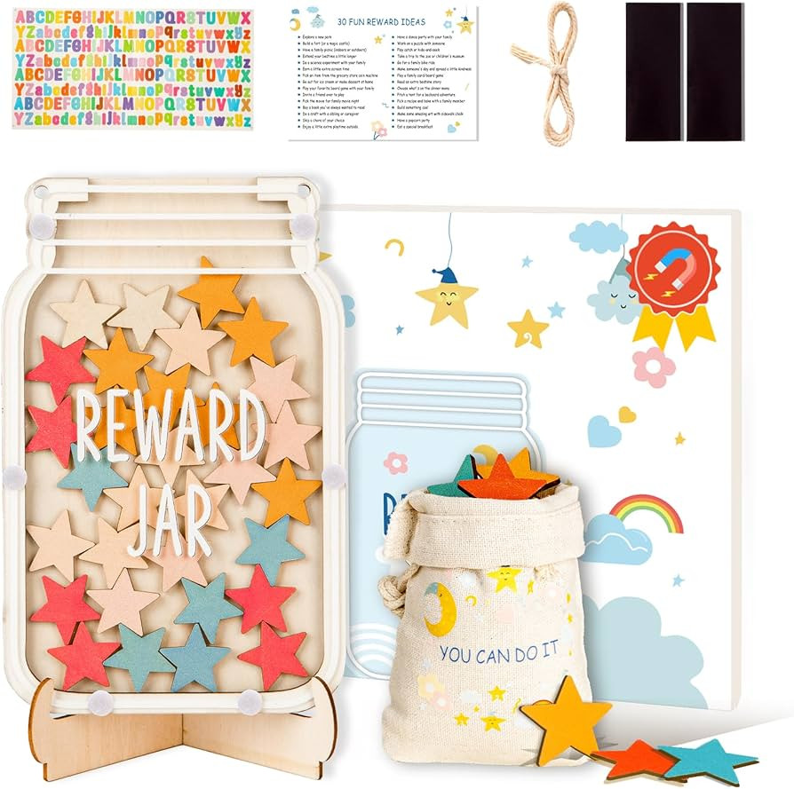 Magnetic Star Reward Jar for Kids, Personalized Reward System for Behavior Management at School C... | Amazon (US)