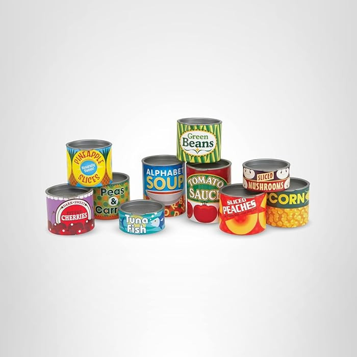 Melissa & Doug Let's Play House, 10 Grocery Cans with Removable Lids, Toy Food & Play Kitchen Acc... | Amazon (US)