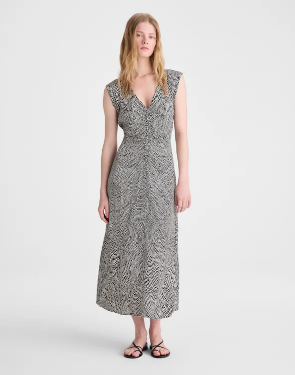Ruched Flutter-Sleeve Midi Dress | Madewell