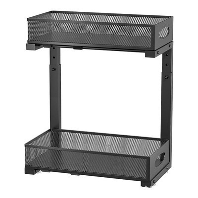 Under Sink Organizer 2 Tier, Pull Out Drawer Metal Cabinet Organizer, Storage for Kitchen/Bathroom/Closet Black | Target
